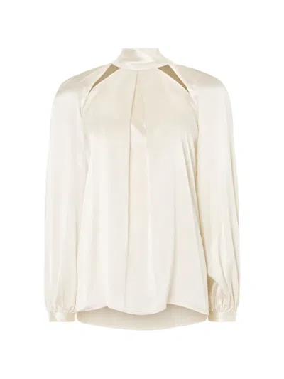 Temperley London Amerie Cut-out Silk Blouse In Neutral