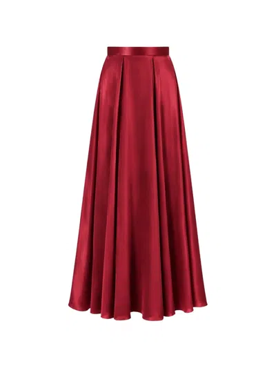 Temperley London Amerie Satin Maxi Skirt In Red