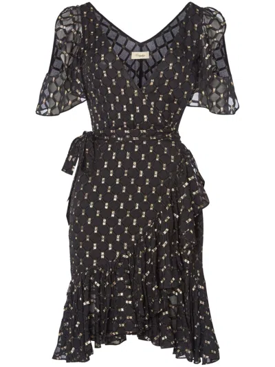 Temperley London Angelico 迷你连衣裙 In Black