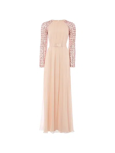 Temperley London Angelli Lattice Sequin-embellished Maxi Dress In Brown