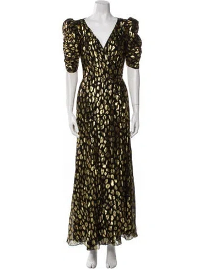 Pre-owned Temperley London Animal Print Long Dress In Multi