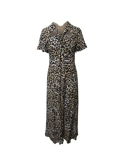 Pre-owned Temperley London Animal-print Midi Dress In Neutral