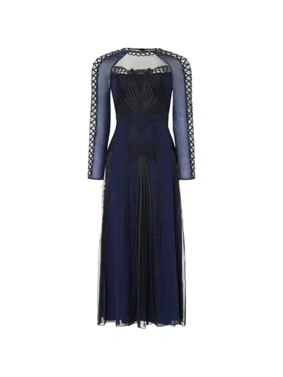 Temperley London Ariel Midi Dress In Blue