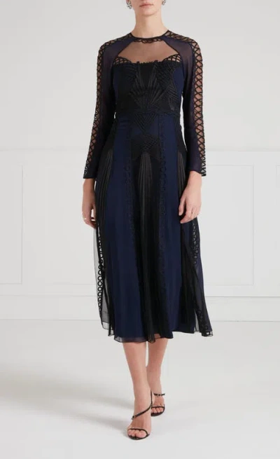 Temperley London Ariel Sleeved Dress In Blue