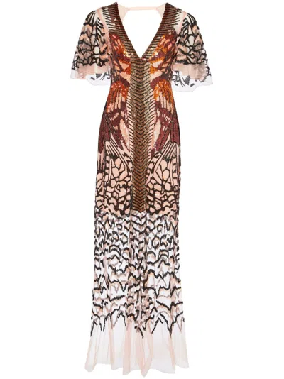 Temperley London Atlas Midi Dress In Brown