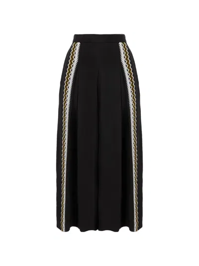 Temperley London Avalon Embroidered Linen Trousers In Black