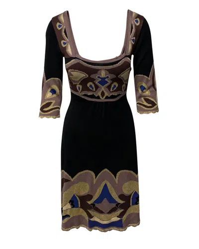Temperley London Black Multicolor Knitted Dress