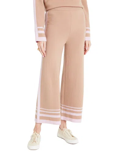 Temperley London Bretton Cashmere & Wool Knit Trouser In Pink/camel