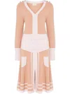 Temperley London Bretton Knitted Midi Dress In Pink
