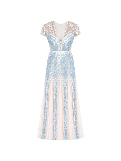 Temperley London Cabira Gown In Blue