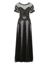 Temperley London Camile Embroidered Pleated Gown In Black