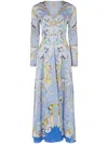 Temperley London Carline-print Coat In 蓝色