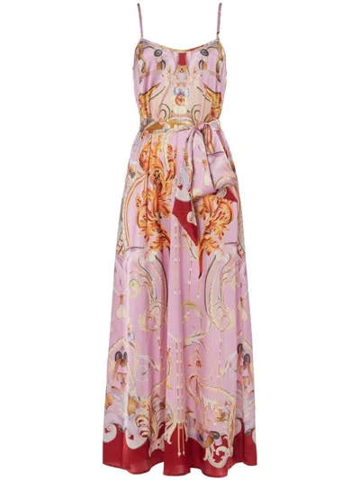 Temperley London Carline-print Slip Dress In Pink