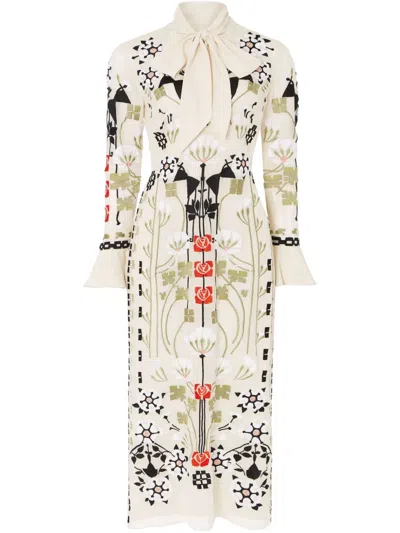 Temperley London Casa Tie Midi Dress In Neutrals