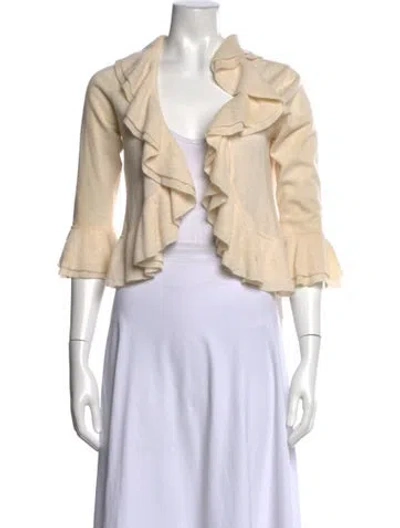 Pre-owned Temperley London Cashmere Open Front Sweater In Neutrals