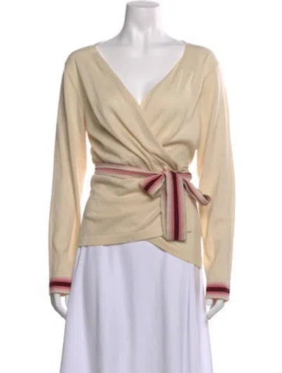 Pre-owned Temperley London Cashmere V-neck Sweater In Neutral