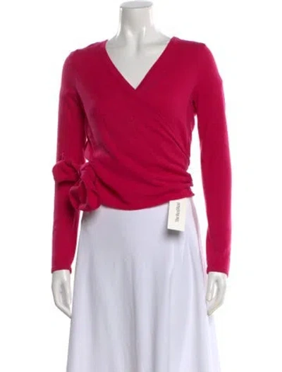 Pre-owned Temperley London Cashmere V-neck Sweater In Pink