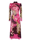 Temperley London Cici Floral-lace Print Tie-neck Midi Dress In Multi