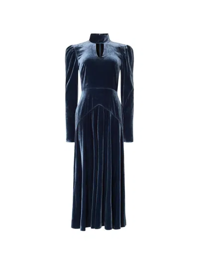 Temperley London Clarice Midi Dress In Blue
