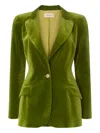 Temperley London Clove Velvet Blazer In Green