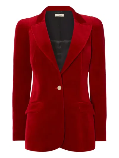 Temperley London Clove Velvet Blazer In Red