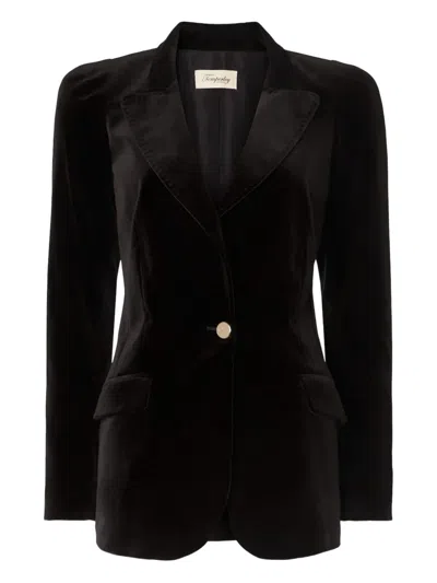 Temperley London Clove Velvet Blazer In Black