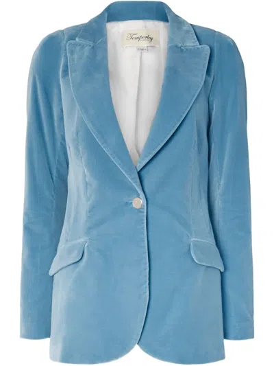 Temperley London Clove Velvet Blazer In Blue