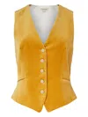 Temperley London Clove Velvet Button Waistcoat In Yellow