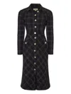 Temperley London Colonel Check-pattern Button Midi Dress In Black