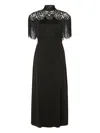 Temperley London Cordelle Tassel Short-sleeves Midi Dress In Black
