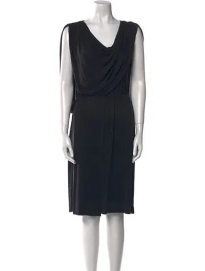 Pre-owned Temperley London Cowl Neck Knee-length Dress In Black