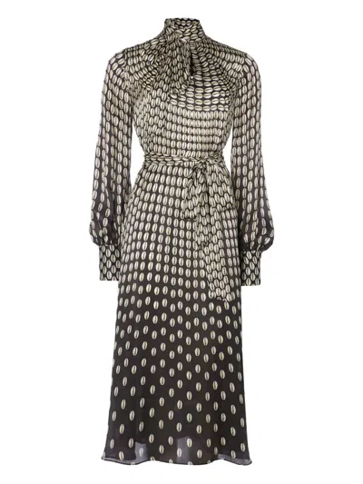 Temperley London Cowrie Print Belted Dress In Multi