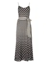 Temperley London Cowrie Print Belted Slip Midi Dress In Black
