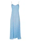 Temperley London Cowrie Print Slip Midi Dress In Blue