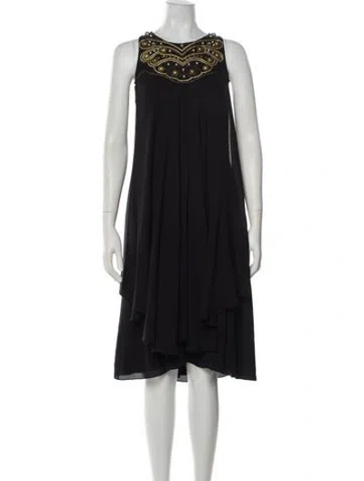 Pre-owned Temperley London Crew Neck Knee-length Dress In Black