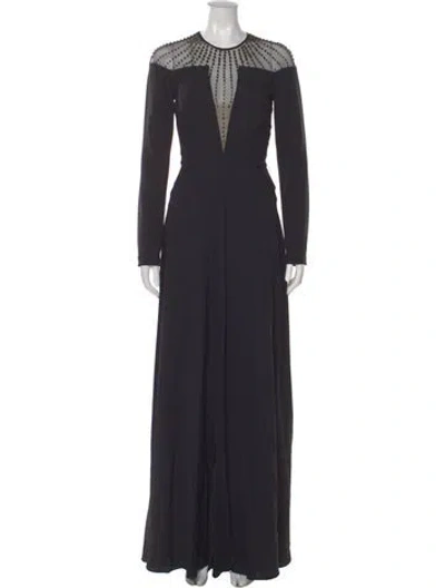 Pre-owned Temperley London Crew Neck Long Dress In Gray