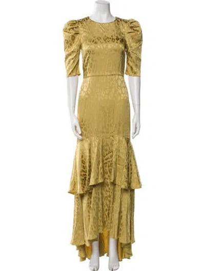 Pre-owned Temperley London Crew Neck Long Dress W/ Tags In Gold