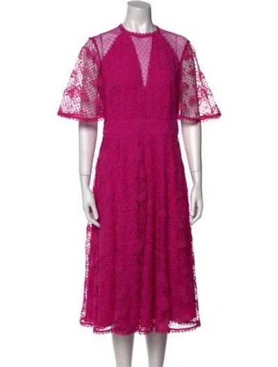 Pre-owned Temperley London Crew Neck Midi Length Dress In Pink