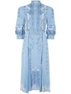 Temperley London Daphne Midi Dress In Blue