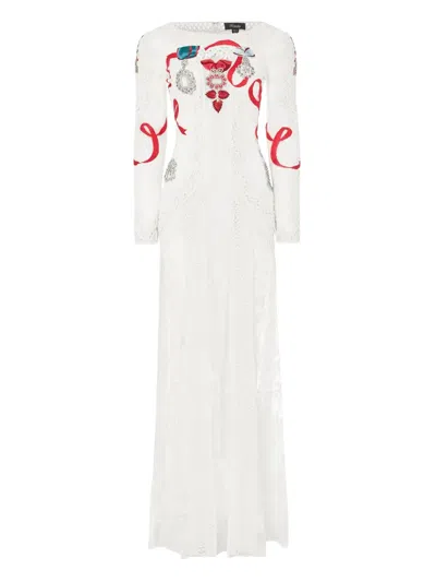 Temperley London Diamantine Floral-lace Dress In White