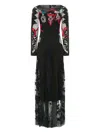 Temperley London Diamantine Ribbon-embellished Lace Dress In Blue