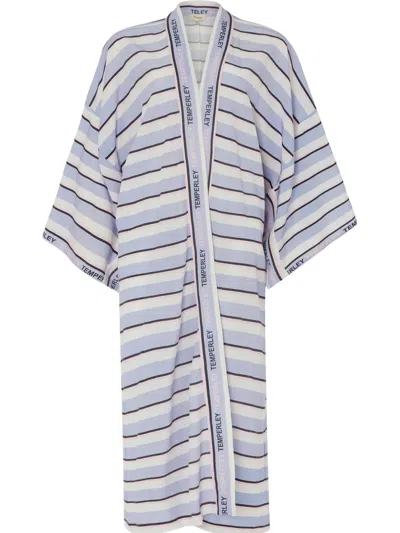 Temperley London Dominque Coat In Blue