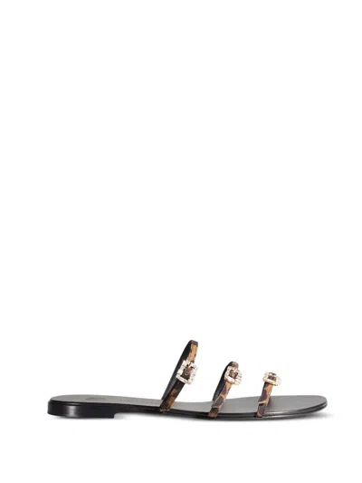 Temperley London Eclipse Buckle-detail Sandals In Animal Print