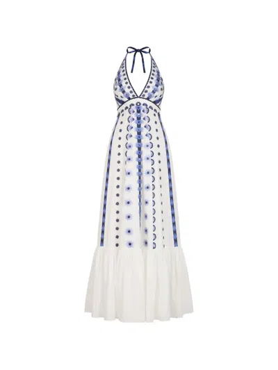 Temperley London Edith Halter Maxi Dress In Multi