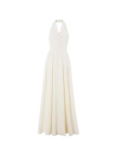 Temperley London Elodie Halter Gown In White
