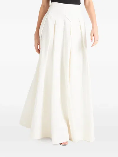 Temperley London Elodie Pleated Maxi Skirt In White