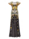 Temperley London Embroidered Floral-print Maxi Dress In Multi