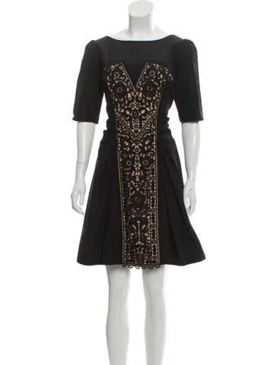 Pre-owned Temperley London Embroidered Mini Dress In Black