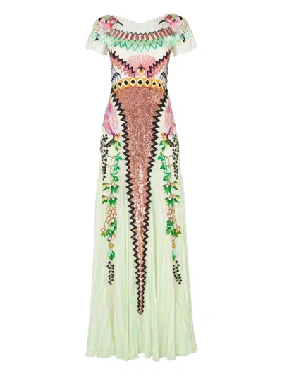 Temperley London Embroidered Sequin Dress In White