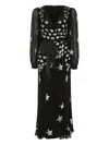 Temperley London Etoile Sequin-star Wrap Dress In Black